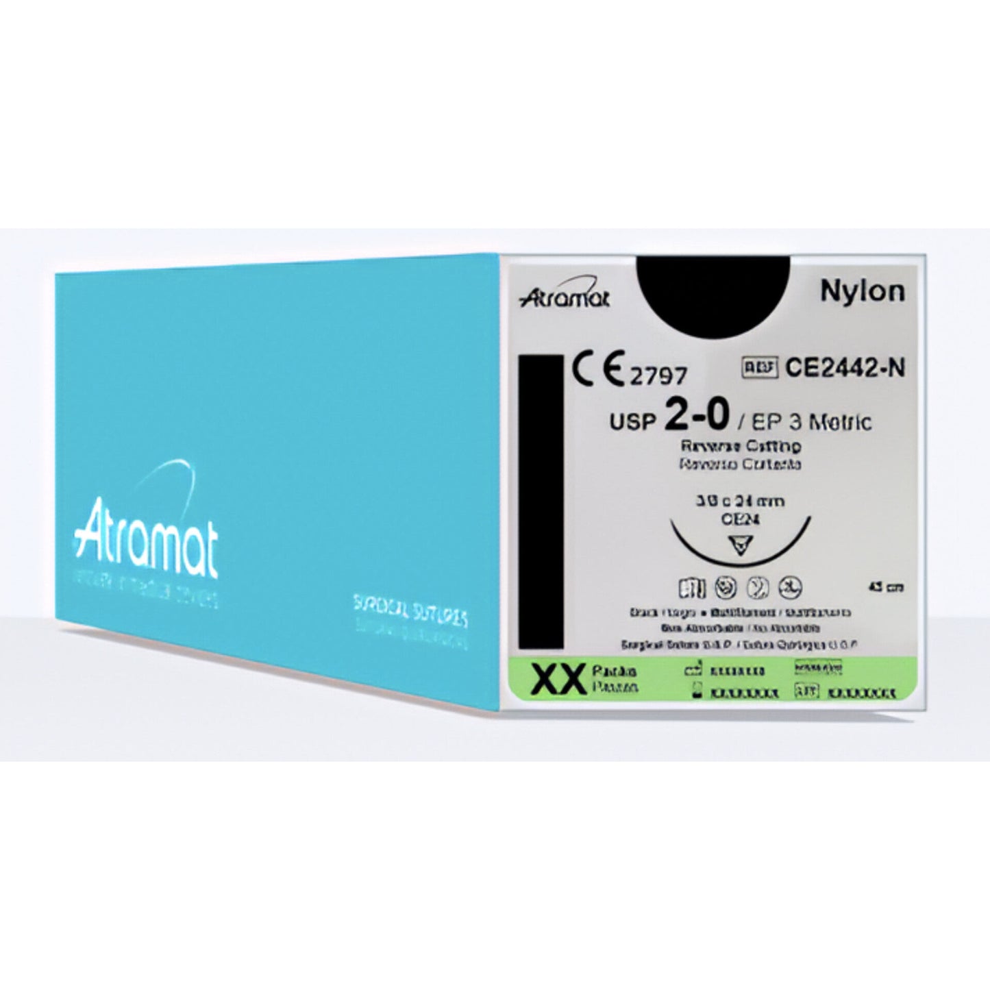 PAQUETE DE 12 PIEZAS NYLON 2-0 MARCA ATRAMAT